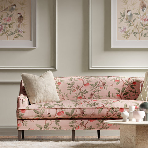 Ella Fig Powder/ Sage / Peach Fabric by Harlequin