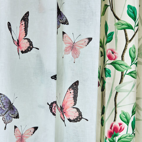 Emmeline Chalk/Rose/Sky Fabric by Harlequin