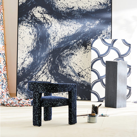 Enigmatic Japanese Ink/Origami Wallcovering by Harlequin