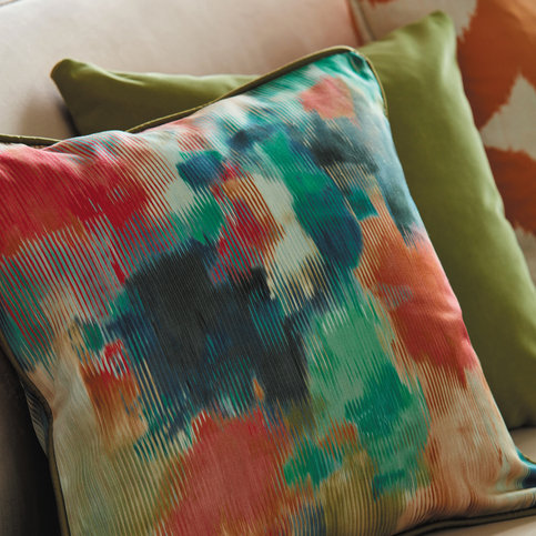 Exuberance Teal / Fuchsia / Mandarin Fabric by Harlequin