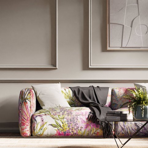 Floreale Fuchsia / Heather / Lime Fabric by Harlequin