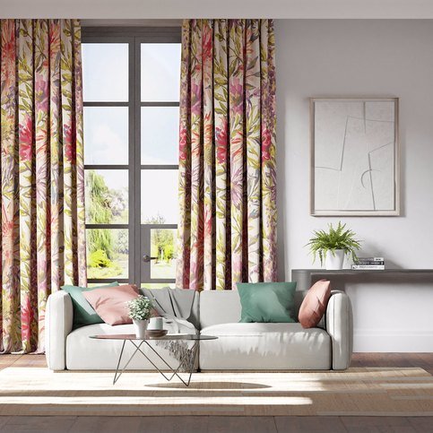 Floreale Fuchsia / Heather / Lime Fabric by Harlequin