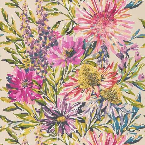 Floreale Tangerine/Fuchsia Wallcovering by Harlequin