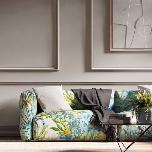 Floreale Turquoise / Ocean / Marine Fabric by Harlequin