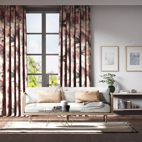 Flores Damson/Viola/Blush Fabric by Harlequin