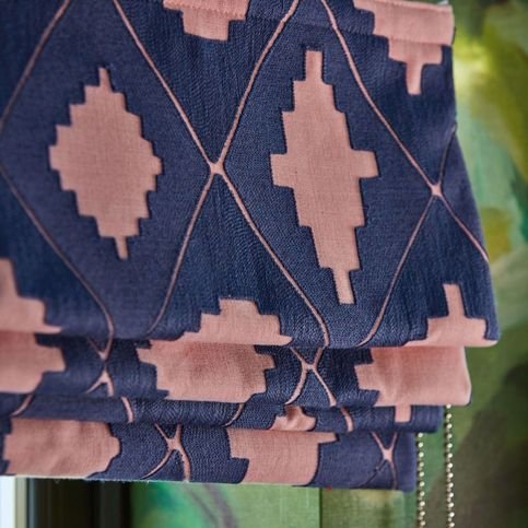 Garden Terrace Lapis/Rose Fabric by Harlequin X Sophie Robinson