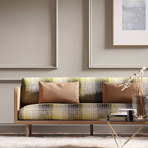 Hamada Charcoal/Gold Fabric by Harlequin