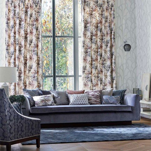 Aucuba Heather/Slate Fabric by Harlequin 