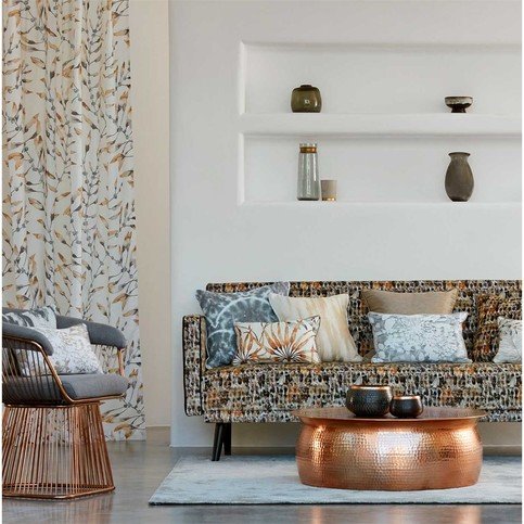 Chaconia Amber/Slate Fabric by Harlequin 