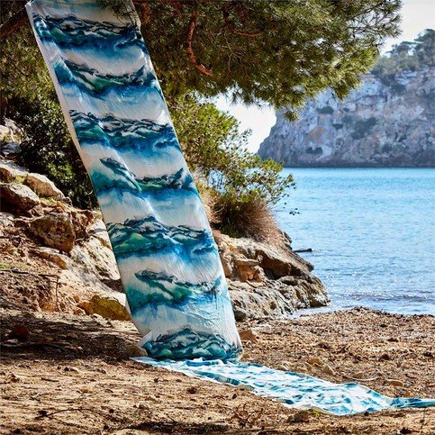 Kailani Marine/Lime Fabric by Harlequin 
