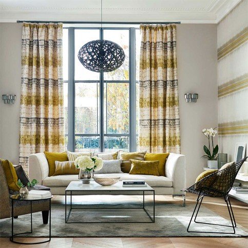 Pontia Ochre/Steel Fabric by Harlequin 