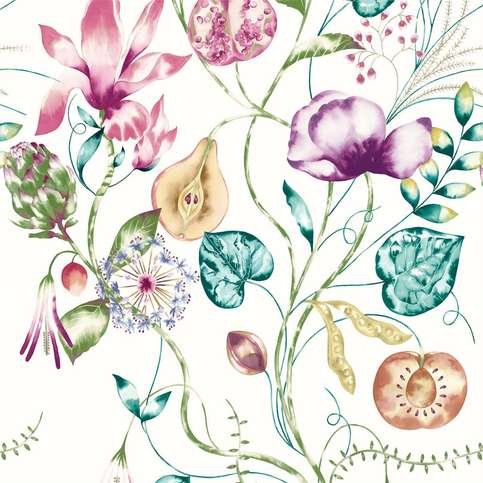 Quintessence Lagoon/Cerise Wallcovering by Harlequin 