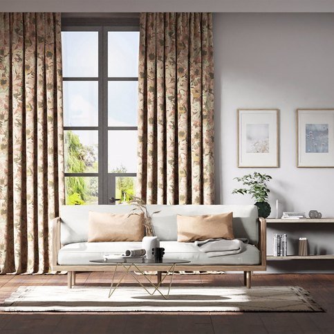 Helianthus Moonstone/Succulent/Bleached Coral Fabric by Harlequin