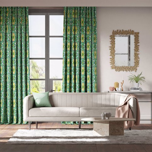 Ixora Emerald/Palm/Chartreuse Fabric by Harlequin