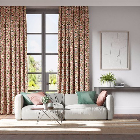 Ixora Pomegranate/Tree Canopy/Ink Fabric by Harlequin
