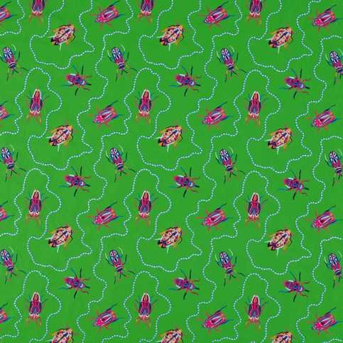Jewel Beetles Emerald Fabric by Harlequin X Sophie Robinson