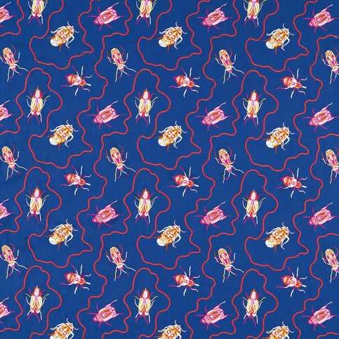 Jewel Beetles Lapis Fabric by Harlequin X Sophie Robinson
