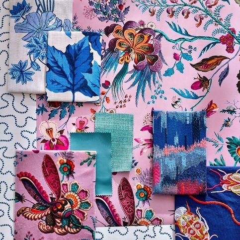 Jewel Beetles Lapis Fabric by Harlequin X Sophie Robinson