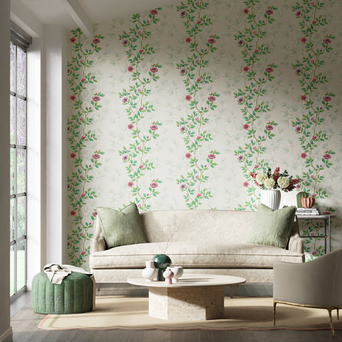 Lady Alford Fig Blossom/ Magenta Wallcovering by Harlequin
