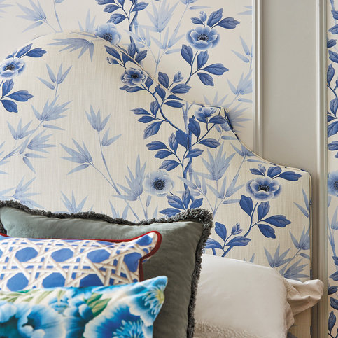 Lady Alford Porcelain / China Blue Fabric by Harlequin