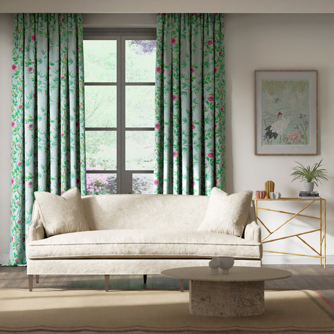 Lady Alford Sky/Magenta Fabric by Harlequin