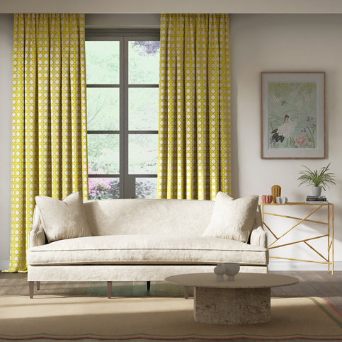 Lovelace Honey/Paper Lantern Fabric by Harlequin