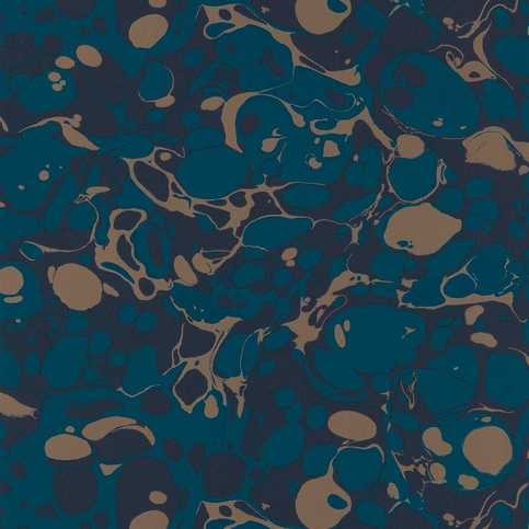 Marble Azurite/ Copper/Japanese Ink Wallcovering by Harlequin