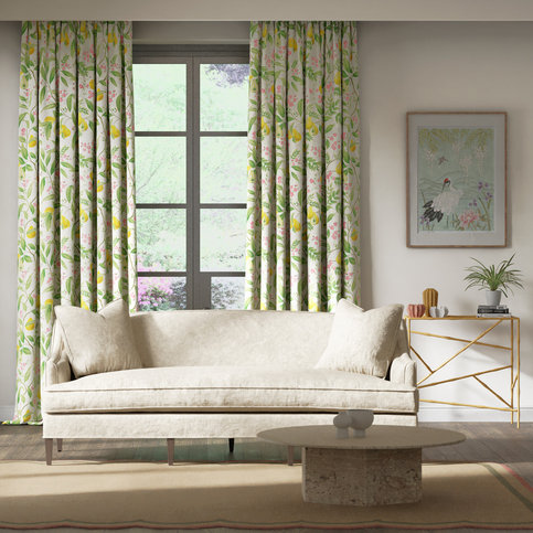 Marie Fig leaf/Honey/Blossom Fabric by Harlequin