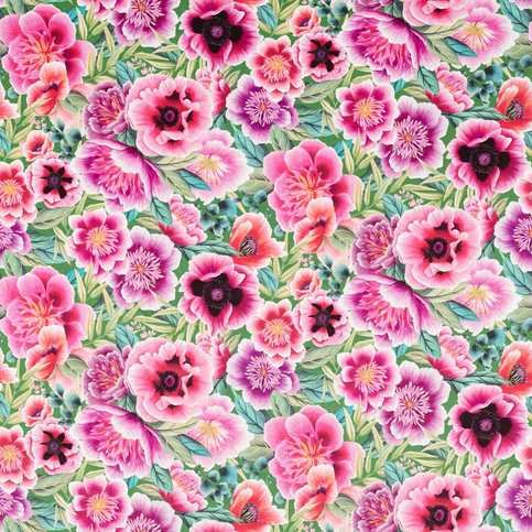 Marsha Apple/Peony/Magenta Fabric by Harlequin