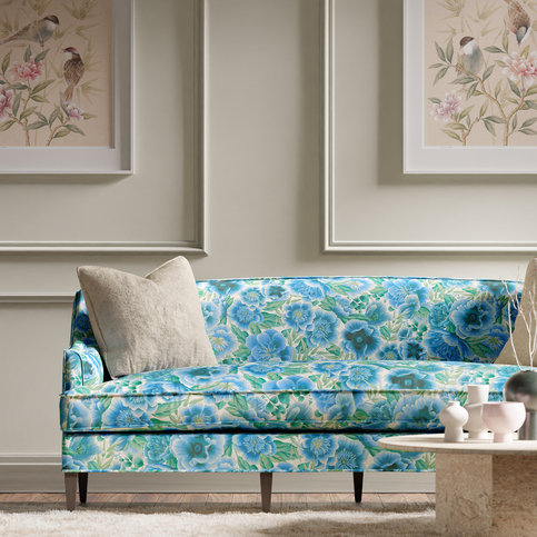 Marsha Delft/Lagoon/Porcelain Fabric by Harlequin