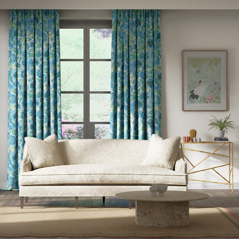 Marsha Delft/Lagoon/Porcelain Fabric by Harlequin