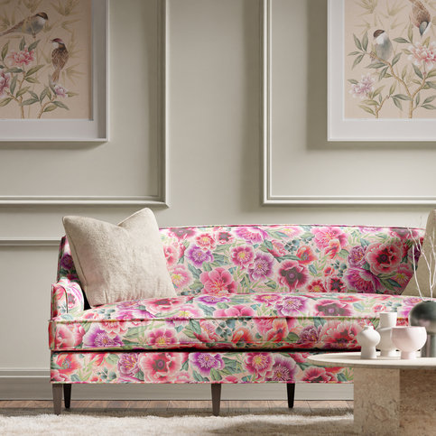 Marsha Powder/Peony/Magenta Fabric by Harlequin