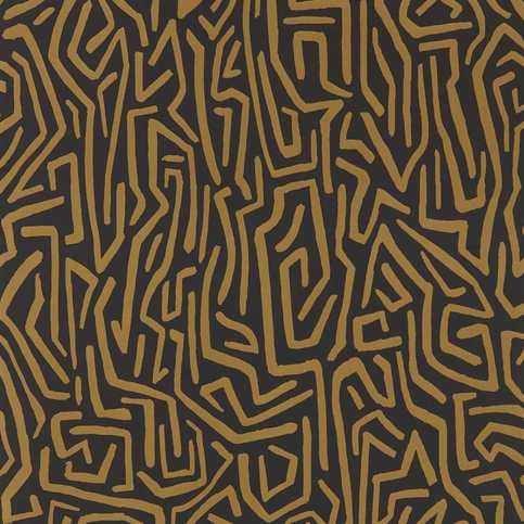 Melodic Gold/Black Earth Wallcovering by Harlequin