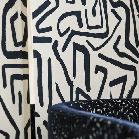 Melodic Japanese Ink/Origami Wallcovering by Harlequin