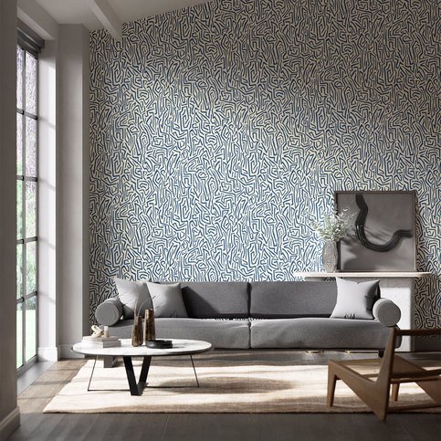 Melodic Japanese Ink/Origami Wallcovering by Harlequin