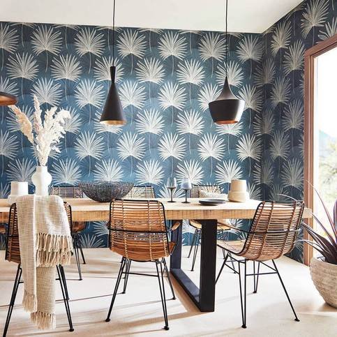 Mitende Ink/Platinum Wallcovering by Harlequin