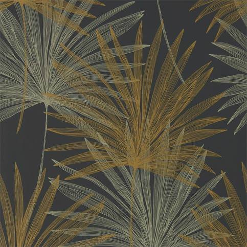 Mitende Jet/Gold Wallcovering by Harlequin