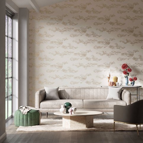 Nuvola Gold/Shell Wallcovering by Harlequin
