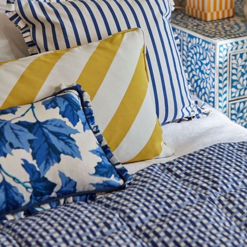 Paper Straw Stripe Citrine Fabric by Harlequin X Sophie Robinson