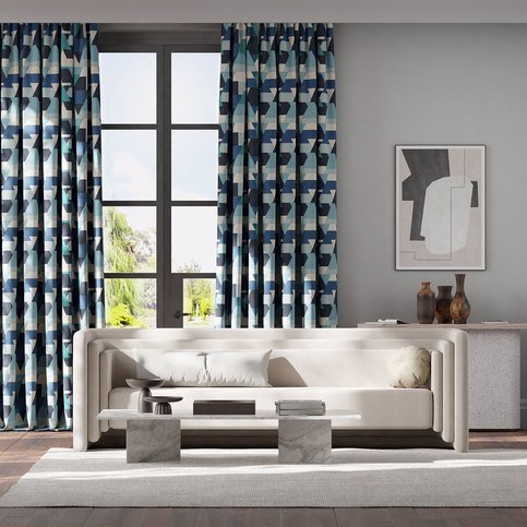 Popova Onsen/Japanese Ink/Silver Willow Fabric by Harlequin