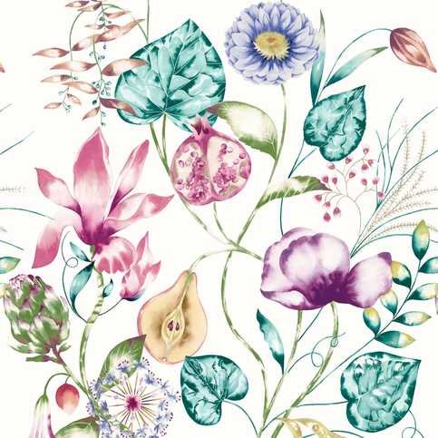 Quintessence Lagoon/Cerise Wallcovering by Harlequin