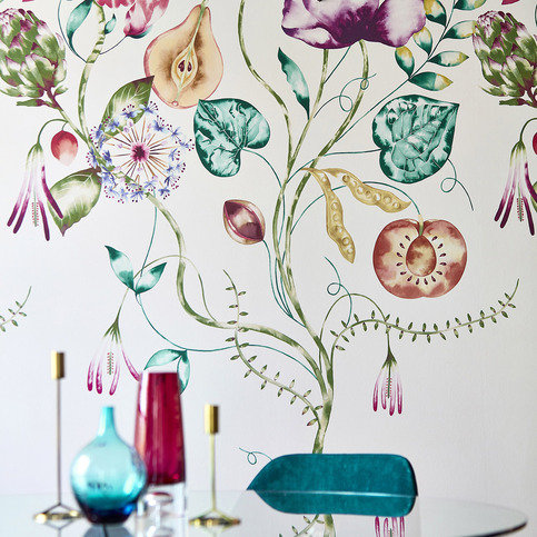 Quintessence Lagoon/Cerise Wallcovering by Harlequin