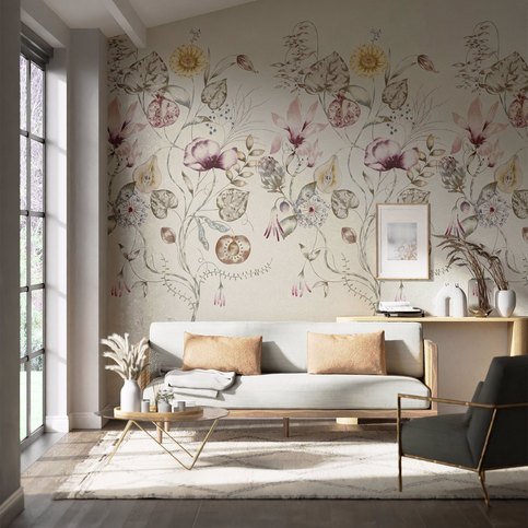 Quintessence Ochre / Olive / Heather Wallcovering by Harlequin