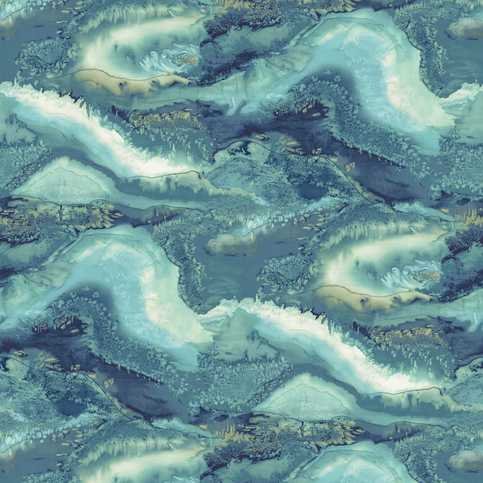 Reflected Obsidian Azurite Wallcovering by Harlequin