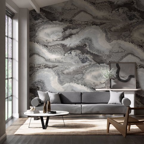 Reflected Obsidian Snowflake Wallcovering by Harlequin
