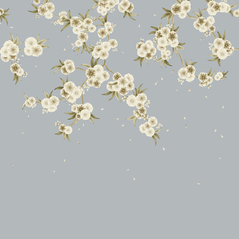 Rosa Feather Grey/ Paper Lantern/Oyster Wallcovering by Harlequin