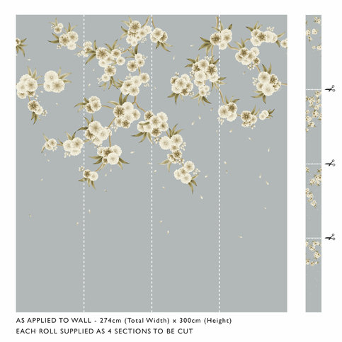 Rosa Feather Grey/ Paper Lantern/Oyster Wallcovering by Harlequin