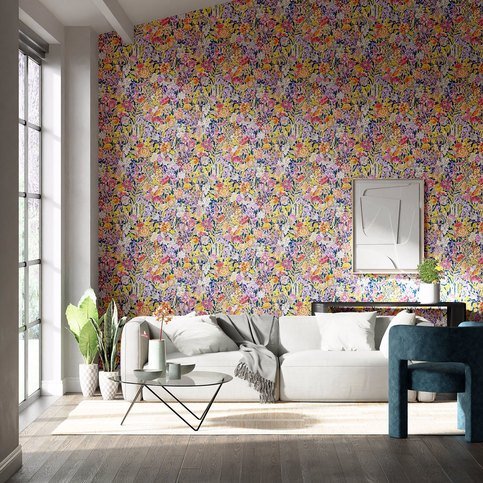 Sanguine Pomegranate/Clemantine/Peony/Blueberry Wallcovering by Harlequin