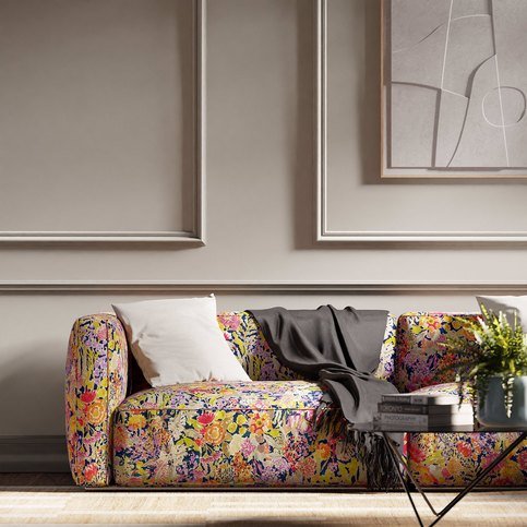 Sanguine Pomegranate/Clementine/Peony/Blueberry Fabric by Harlequin