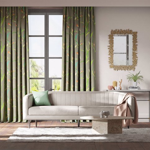 Saona Kiwi/Charcoal Fabric by Harlequin
